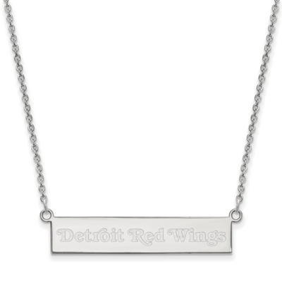 Detroit Red Wings Small Bar Necklace Sterling Silver Rhodium-plated SS041RWI-18, MPN: SS041RWI-18, …