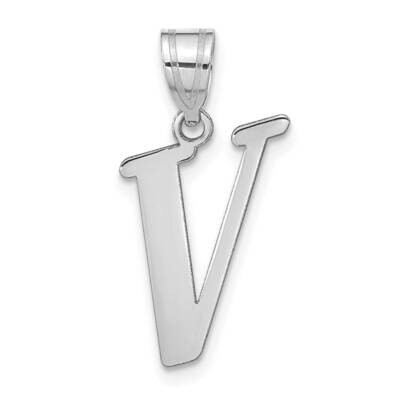 Letter V Initial Pendant 14k White Gold Polished YC1440WV, MPN: YC1440WV, 196904081532
