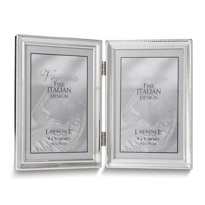Silver-tone Beaded 4x6 Double Photo Frame GM25438, MPN: GM25438, 751148060721
