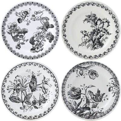 Gien Assiettes a Themes Fleurs Noires Canape Plates Assorted Fleurs Noires 1701B4BX50, MPN: 1701B4B…