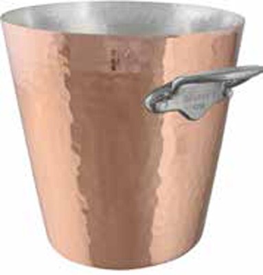 Mauviel M&#39;30 Hammered Copper Champagne Bucket 8 Inch Wide