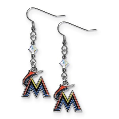 MLB  Miami Marlins Crystal Dangle Earrings Siskiyou Buckle GC5308