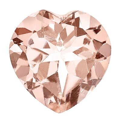 Morganite 8mm Heart Faceted AA Quality Gemstone MG-0800-HTF-AA, MPN: MG-0800-HTF-AA,