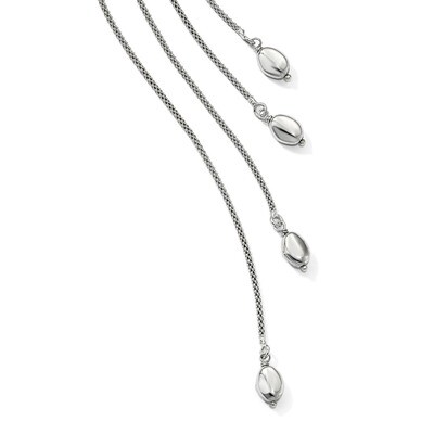 Leslie&#39;s Polish Multi-strand Bead Dangle Knot Necklace Sterling Silver HB-QLF847-20, MPN: QLF847-20…