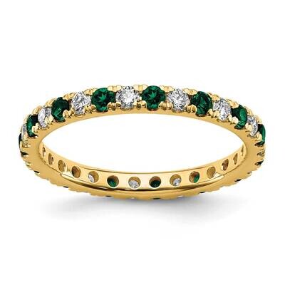 Si1/Si2 G H I &amp; Created Emerald Eternity Band 14k Gold Lab Grown Diamond ET0049-CEM-050-4YLG, MPN: …