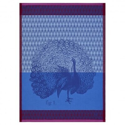 Le Jacquard Francais Planche Animaliere Paon  Azure Tea Towel 24 x 31 Inch 25630 Set of 4, MPN: 256…