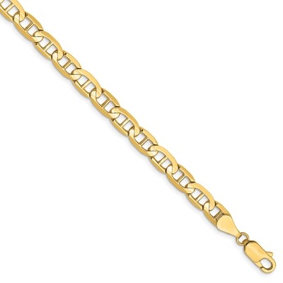 8 Inch 5.25mm Concave Anchor Chain 14k White Gold WCA140-8, MPN: WCA140-8, 886774559834