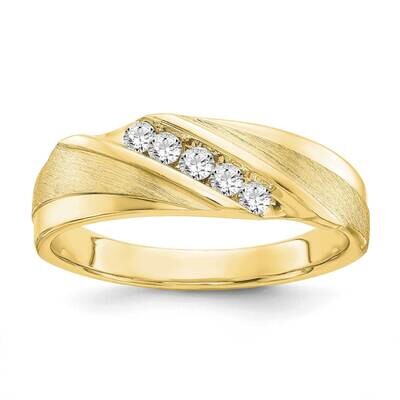 Lab Grown Diamond Si1/Si2, G H I, Men&#39;s 5-Stone Band 10k Gold RM6769B-075-0YLG, MPN: RM6769B-075-0Y…