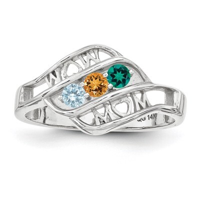 14K White Gold Genuine Ring Family &amp; Mother XMR66/3WGY, MPN: XMR66_3W, 191101539602
