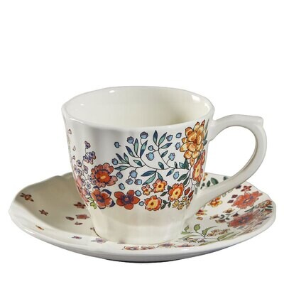 Gien Poesie Us Tea Cups &amp; Saucers 18552PTU49, MPN: 18552PTU49, 3660838021614