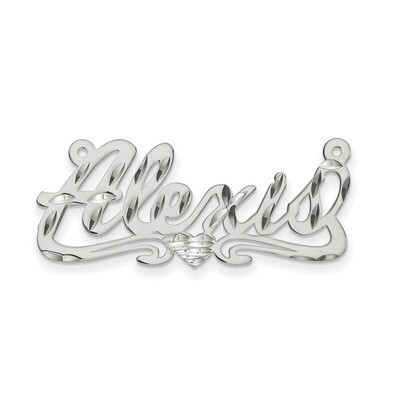 0.018 Gauge Polished Diamond-cut Nameplate Sterling Silver XNA156SS, MPN: XNA156SS, 883957970912