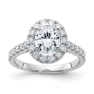 2ct. D E F Pure Light Ova Halo Moissanite Engagement Ring 14k White Gold RM4453E-200-WMP, MPN: RM44…