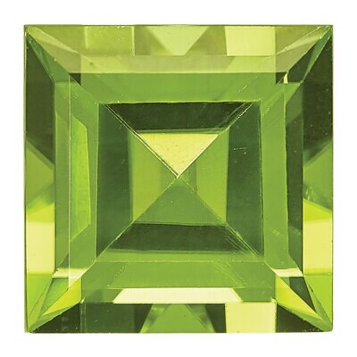 Peridot 4mm Square Step Cut AA Quality Gemstone PE-0400-SQS-AA, MPN: PE-0400-SQS-AA,
