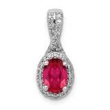 Ruby Twisted Halo Oval Pendant 14k White Gold Diamond PM5250-RU-013-WA, MPN: PM5250-RU-013-WA, 8839…