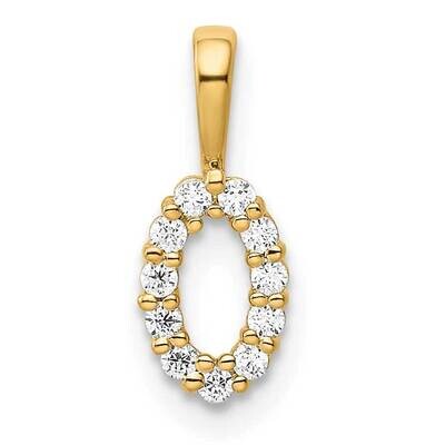 Diamond Number 0 Pendant 14k Gold PM8369-0-011-YA, MPN: PM8369-0-011-YA, 196904071328