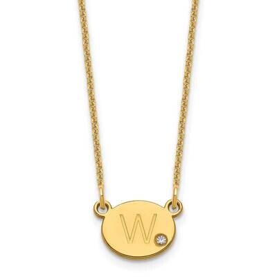 Initial Oval with Diamond Necklace 14k Gold XNA1377Y, MPN: XNA1377Y,