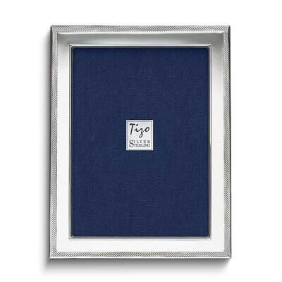 925 Tarnish Resistant Plain with Mesh Border 5X7 Frame with Finished Wood Back Sterling Silver GP89…