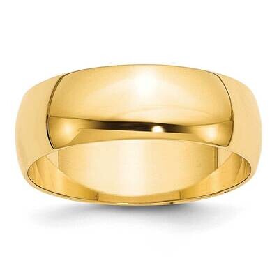 7mm Half Round Band 14k Yellow Gold HRL070, MPN: HRL070, 886774486659