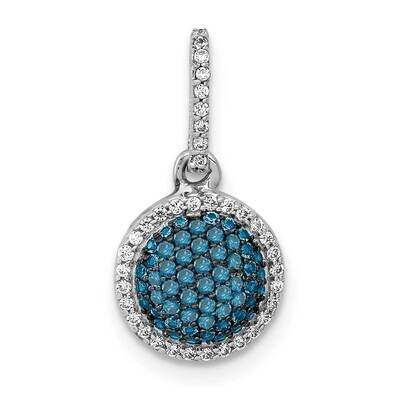 1/5Ct. White/Blue Diamond Circle Cluster Pendant 14k White Gold PM4740-BD-020-WA, MPN: PM4740-BD-02…