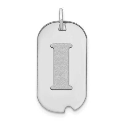 Letter I Initial Dog Tag Pendant 14k White Gold Polished YC1439WI, MPN: YC1439WI, 196904086131