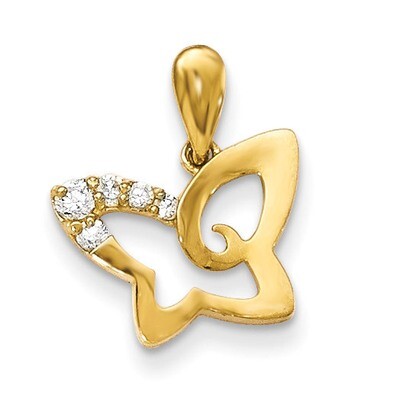 CZ Children&#39;S Butterfly Pendant 14k Gold YC1159, MPN: YC1159, 191101460159