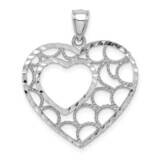 Diamond-cut Heart Pendant 14k White Gold C4718, MPN: C4718, 883957781525