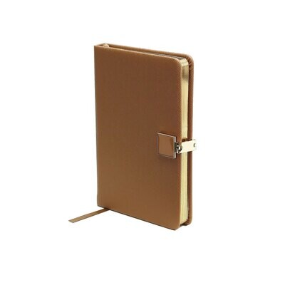 Addison Ross Tan &amp; Gold A6 Notebook A6 Inch Pu Leather NB1201, MPN: NB1201, UPC/EAN: 5024043189497