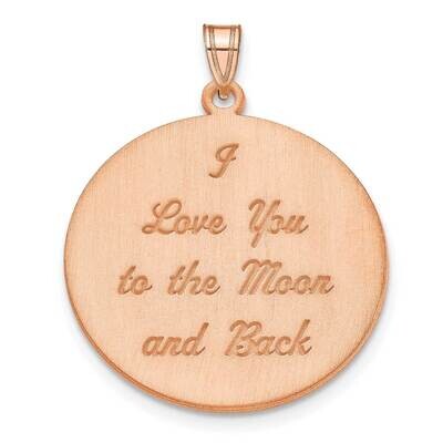 Ss Rose-Plated Brushed I Love You To The Moonand Back Pendant XNA685RP, MPN: XNA685RP,