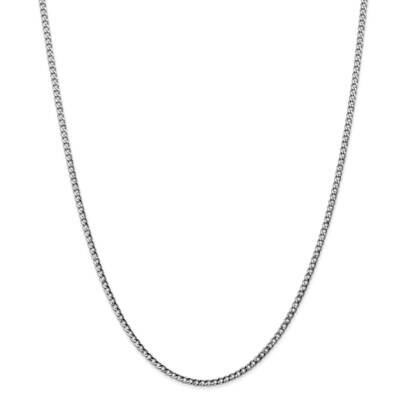 2.5mm Semi-Solid Curb Chain 22 Inch 14k White Gold BC123-22, MPN: BC123-22, 883957169095