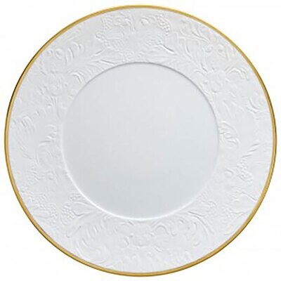 Raynaud Italian Renaissance Flat Plate With Engraved Rim Gold Filet 0810-46-113027, MPN: 0810-46-11…