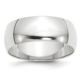 8mm Lightweight Half Round Band 10k White Gold WHRL080 Engravable, MPN: WHRL080, 886774470290