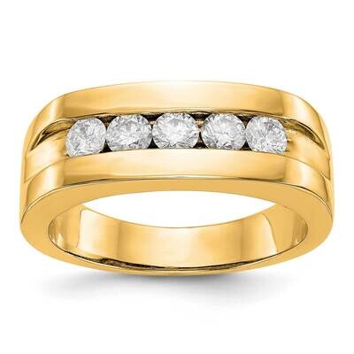 5-Stone Lab Grown Diamond Si1/Si2, G H I, Men&#39;s Channel Band 10k Gold RM3458B-070-0YLG, MPN: RM3458…