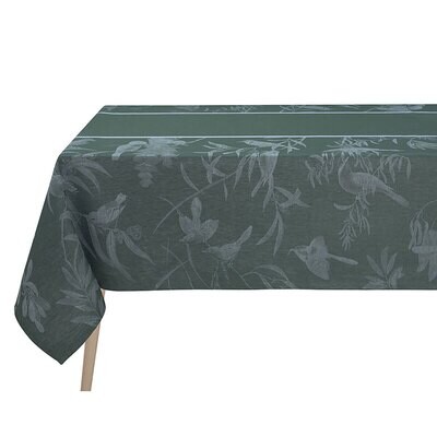 Le Jacquard Francais Tablecloth Voliere Green 100% Linen 69 x 98 Inch 28255, MPN: 28255, 3660269282…