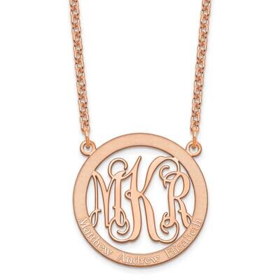 Small Family Monogram Necklace Sterling Silver Rose-plated XNA569RP, MPN: XNA569RP,