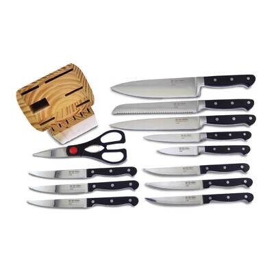 Stainless Steel 12 Piece Kitchen Knife Set with Wood Block GM26083, MPN: GM26083, 26615058830