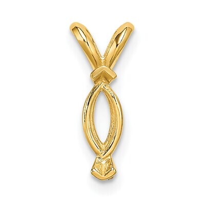 Marquise 2-Prong V-End 4 x 2mm Pendant Setting 14k Yellow Gold YG1455, MPN: YG1455,