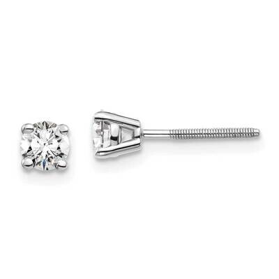 1/2Ctw Vs/Si, D E F, 4-Prong Screw Back Earrings 14k White Gold Lab Grown Diamond EM1016S-050-WLD, …
