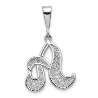 Filigree Initial A Pendant 10k White Gold 10D1281A, MPN: 10D1281A,