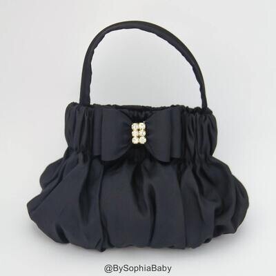 Baby Handbag Purse, Black Baby Purse, Flower Girl Purse, Baby Toddler Baby Black Purse, Black Baby …