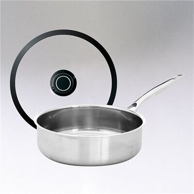 Frieling Black Cube Stainless Saute Pan with Lid 9.5&quot; 3.0 Qt. BCSS724