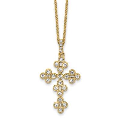 Diamond Vs/Si D E F Bloom Fashion Cross Neckl 14k Yellow Gold True Origin Lab Grown PM6343-033-YLD,…