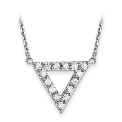 Diamond 20Mm Triangle Necklace 14k White Gold XP5013WA, MPN: XP5013WAA, 883957218809