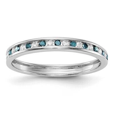 Blue &amp; White Diamond Band 14k White Gold RM3437B-BD-025-WAA, MPN: RM3437B-BD-025-WAA,