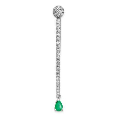 Teardrop Emerald Fancy Pendant 14k White Gold Diamond PM3882-EM-100-WA, MPN: PM3882-EM-100-WA,