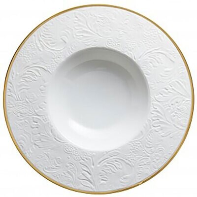 Raynaud Italian Renaissance Deep Plate With Engraved Rim Gold Filet 0810-46-250027, MPN: 0810-46-25…