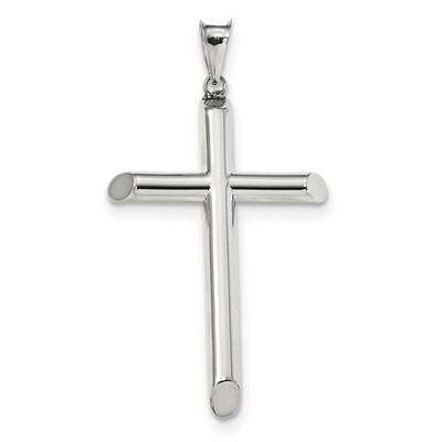 Polished Tube Cross Pendant 14k white Gold K6207, MPN: K6207, 883957964348