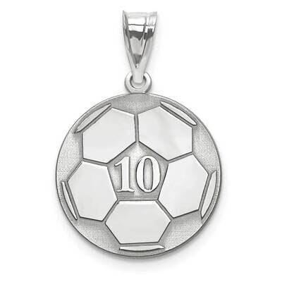 Soccer Number And Name Pendant 14k White Gold Laser XNA698W, MPN: XNA698W,