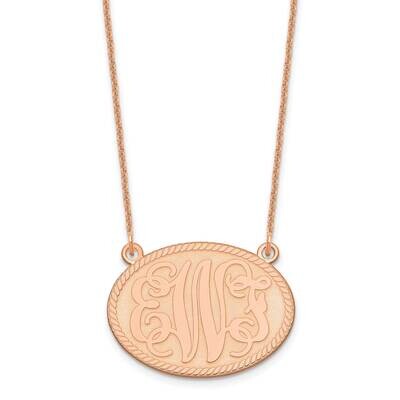 Brushed Monogram Necklace 14k Rose Gold Small XNA575R, MPN: XNA575R,