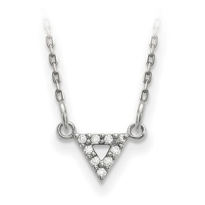 Diamond 6Mm Triangle Necklace 14k White Gold XP5010WA, MPN: XP5010WAA, 883957218724