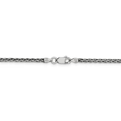22 Inch Solid 2.22mm Antiqued Square Spiga Chain Sterling Silver QFC206-22, MPN: QFC206-22, 8867740…